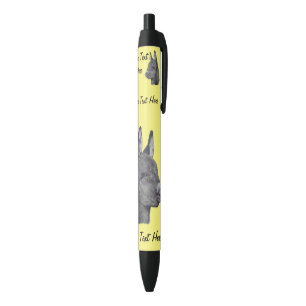 zwarte en witte potloodtekening schattige ezel inkt pen