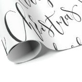 Zwarte en witte pretkerkalligrafie cadeaupapier (Rol Hoek)