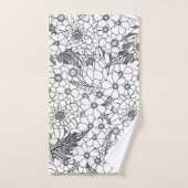 Zwarte en witte Protea Wildflower Garden Bad Handdoek (Handdoek)