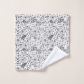 Zwarte en witte Protea Wildflower Garden Bad Handdoek (Wasdoekje)