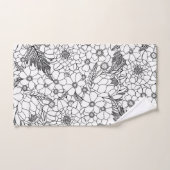Zwarte en witte Protea Wildflower Garden Bad Handdoek (Handdoek)