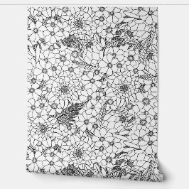 Zwarte en witte Protea Wildflower Garden Behang