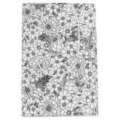 Zwarte en witte Protea Wildflower Garden Medium Cadeauzakje (Voorkant)