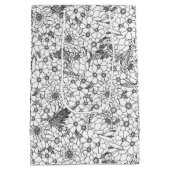 Zwarte en witte Protea Wildflower Garden Medium Cadeauzakje (Achterkant)