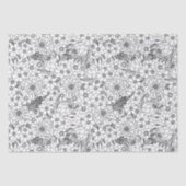 Zwarte en witte Protea Wildflower Garden Tissuepapier (Voorkant)