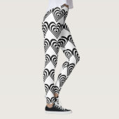 zwarte en witte pulserende zebra harten liefde leggings (Rechts)