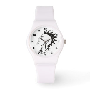 ZWARTE EN WITTE PUNK VROUW HORLOGE