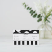 Zwarte en witte puntkaart visitekaartje (Staand voorkant)