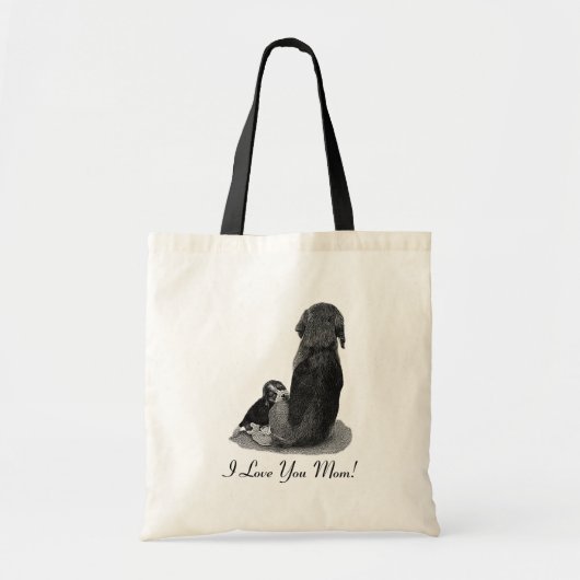 zwarte en witte puppy beagle die mam beuzelt tote bag (Voorkant)