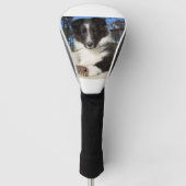 zwarte en witte puppy golfheadcover (Voorkant)