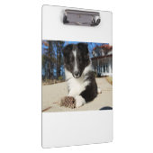 zwarte en witte puppy klembord (Rechts)