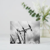 Zwarte en witte pylon briefkaart (Staand voorkant)