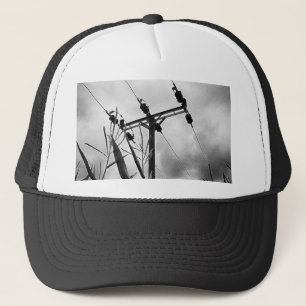 Zwarte en witte pylon trucker pet