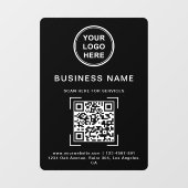 Zwarte en witte QR-code logo bedrijfsnaam Raamsticker (Vel)