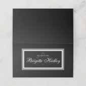 Zwarte en witte r.s.v.p.-kaart plaatskaartje (Buitenkant ongevouwen)