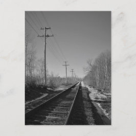 Zwarte en witte rails briefkaart