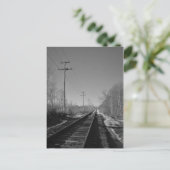 Zwarte en witte rails briefkaart (Staand voorkant)