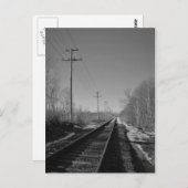 Zwarte en witte rails briefkaart (Voorkant / Achterkant)