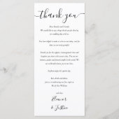 Zwarte en witte receptie Hartelijk dank Menu (Voorkant)