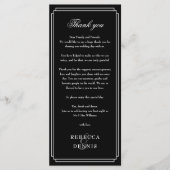 Zwarte en witte receptie Hartelijk dank Menu (Voorkant)