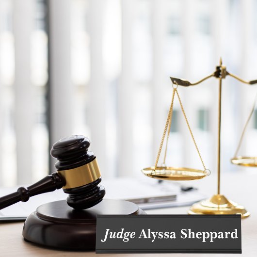 Zwarte en witte rechter bureau naambordje