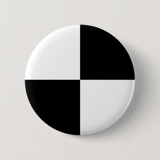 Zwarte en witte rechthoeken ronde button 5,7 cm (Voorkant)