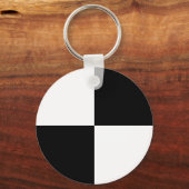 Zwarte en witte rechthoeken sleutelhanger (Voorkant)
