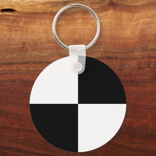 Zwarte en witte rechthoeken sleutelhanger (Voorkant)