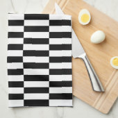 zwarte en witte rechthoeken theedoek (Quarter Fold)