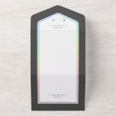 Zwarte en witte regenboog Modern diner All In One Uitnodiging (Buitenkant)