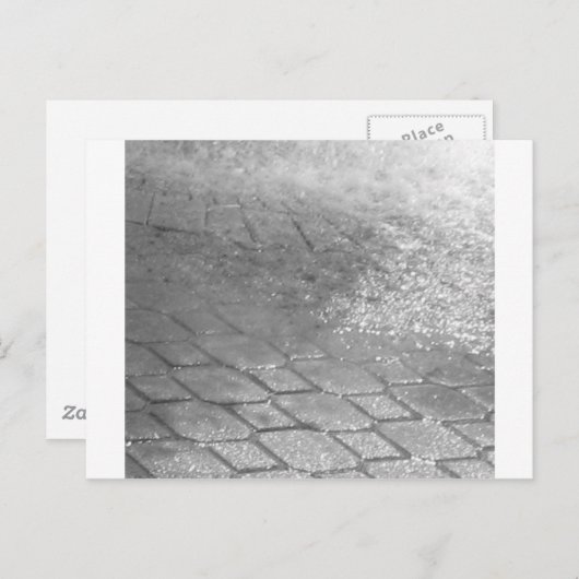 Zwarte en witte regendruppels briefkaart (Voorkant / Achterkant)