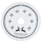 Zwarte en witte rendieren met sneeuwvlokken kerst kerstboom rok (Voorkant)