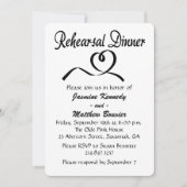 Zwarte en witte repetitie binnenste bruiloft harte kaart (Voorkant)