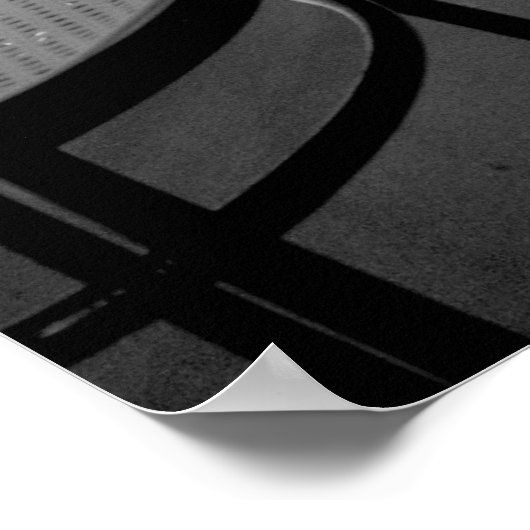 Zwarte en witte restauranttafels poster (Hoek)