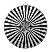 Zwarte en witte retro-funky sun strepen dartbord (Voorkant)