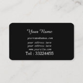 zwarte en witte retro polka visitekaartje (Achterkant)