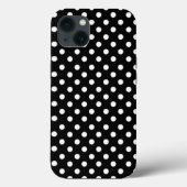 Zwarte en witte retropolka-punten Case-Mate iPhone case (Achterkant)