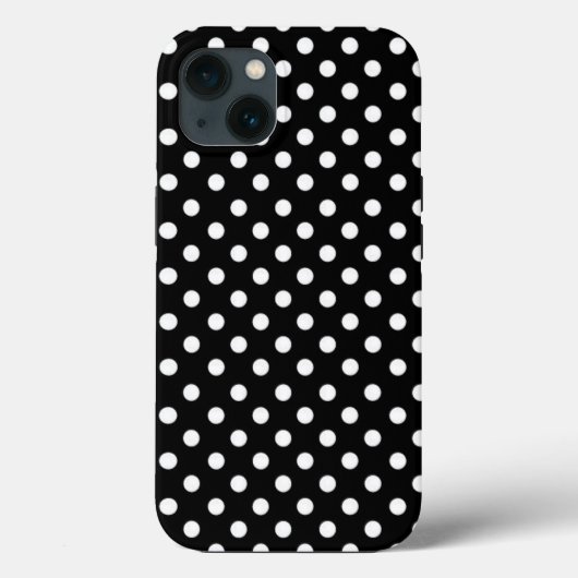 Zwarte en witte retropolka-punten Case-Mate iPhone case (Achterkant)