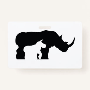Zwarte en witte Rhino Badge