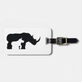 Zwarte en witte Rhino Bagagelabel (Voorkant horizontaal)