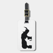 Zwarte en witte Rhino Bagagelabel (Voorkant verticaal)