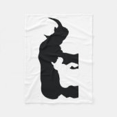 Zwarte en witte Rhino Fleece Deken (Voorkant)