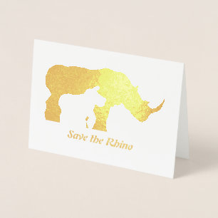Zwarte en witte Rhino Folie Kaarten
