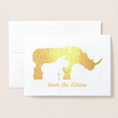 Zwarte en witte Rhino Folie Kaarten (Voorkant met envelop)