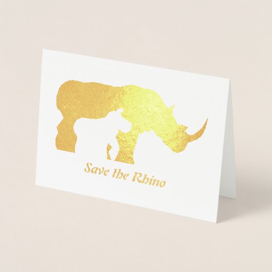 Zwarte en witte Rhino Folie Kaarten (Voorkant)