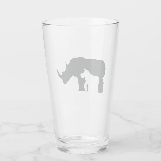 Zwarte en witte Rhino Glas (Achterkant)