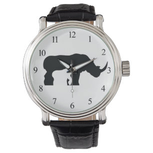 Zwarte en witte Rhino Horloge
