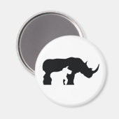 Zwarte en witte Rhino Magneet (Voorkant / Achterkant)