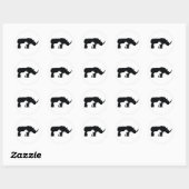 Zwarte en witte Rhino Ronde Sticker (Vel)