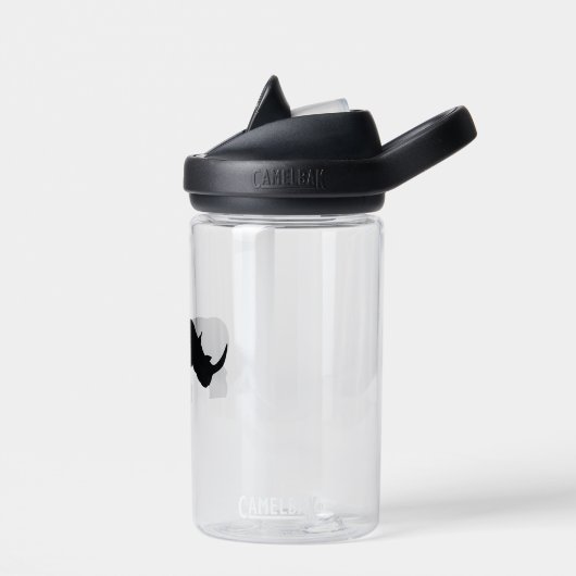 Zwarte en witte Rhino Waterfles (Links)